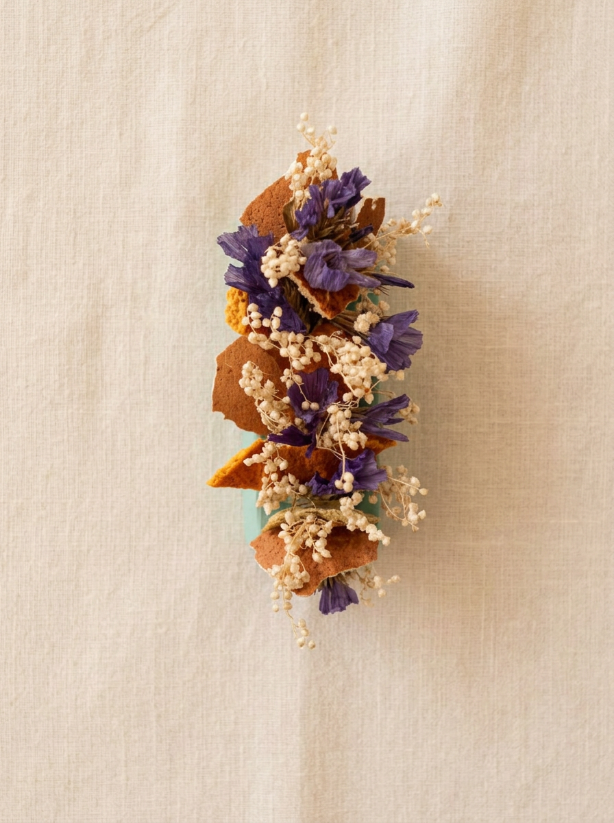 Barrette en fleurs séchées — création artisanale en fleurs séchées (accessoires), faite main par Les Mains en Fleurs
